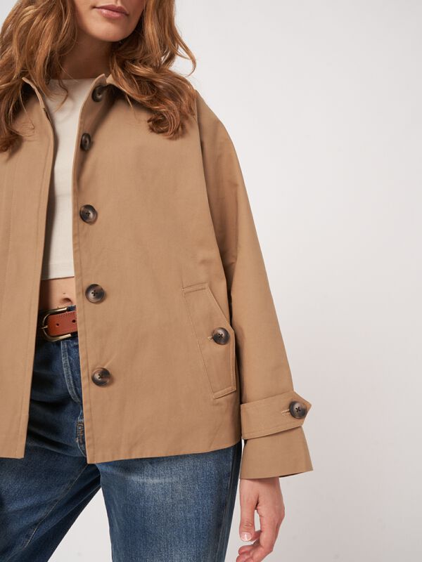 Baumwolljacke mit Kn&ouml;pfen und Hemdkragen image number 9