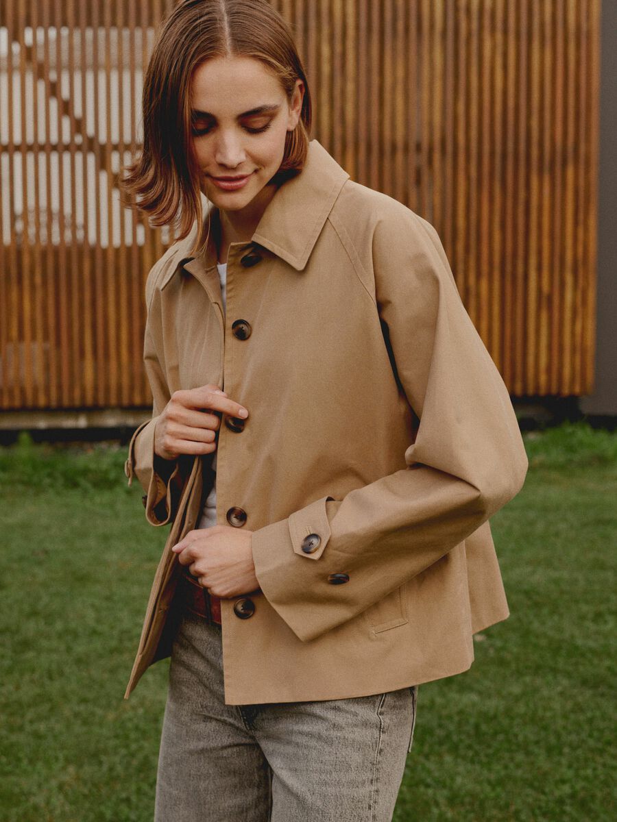 Baumwolljacke mit Knöpfen und Hemdkragen image number 1