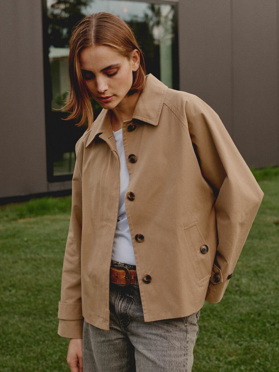 Baumwolljacke mit Knöpfen und Hemdkragen image number 2