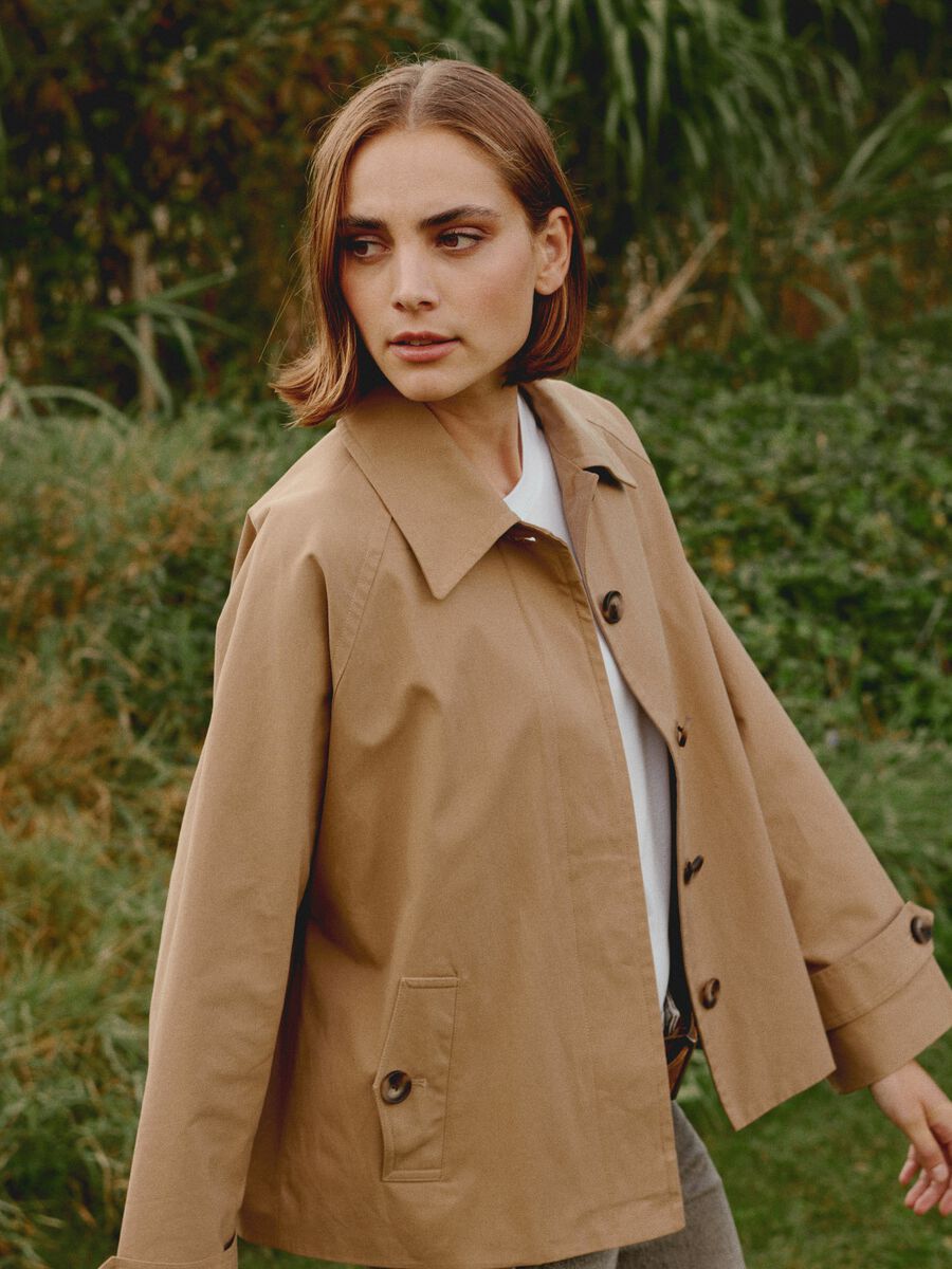 Baumwolljacke mit Knöpfen und Hemdkragen image number 3