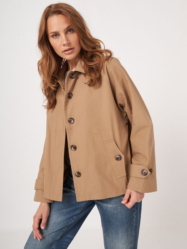 Baumwolljacke mit Kn&ouml;pfen und Hemdkragen image number 7