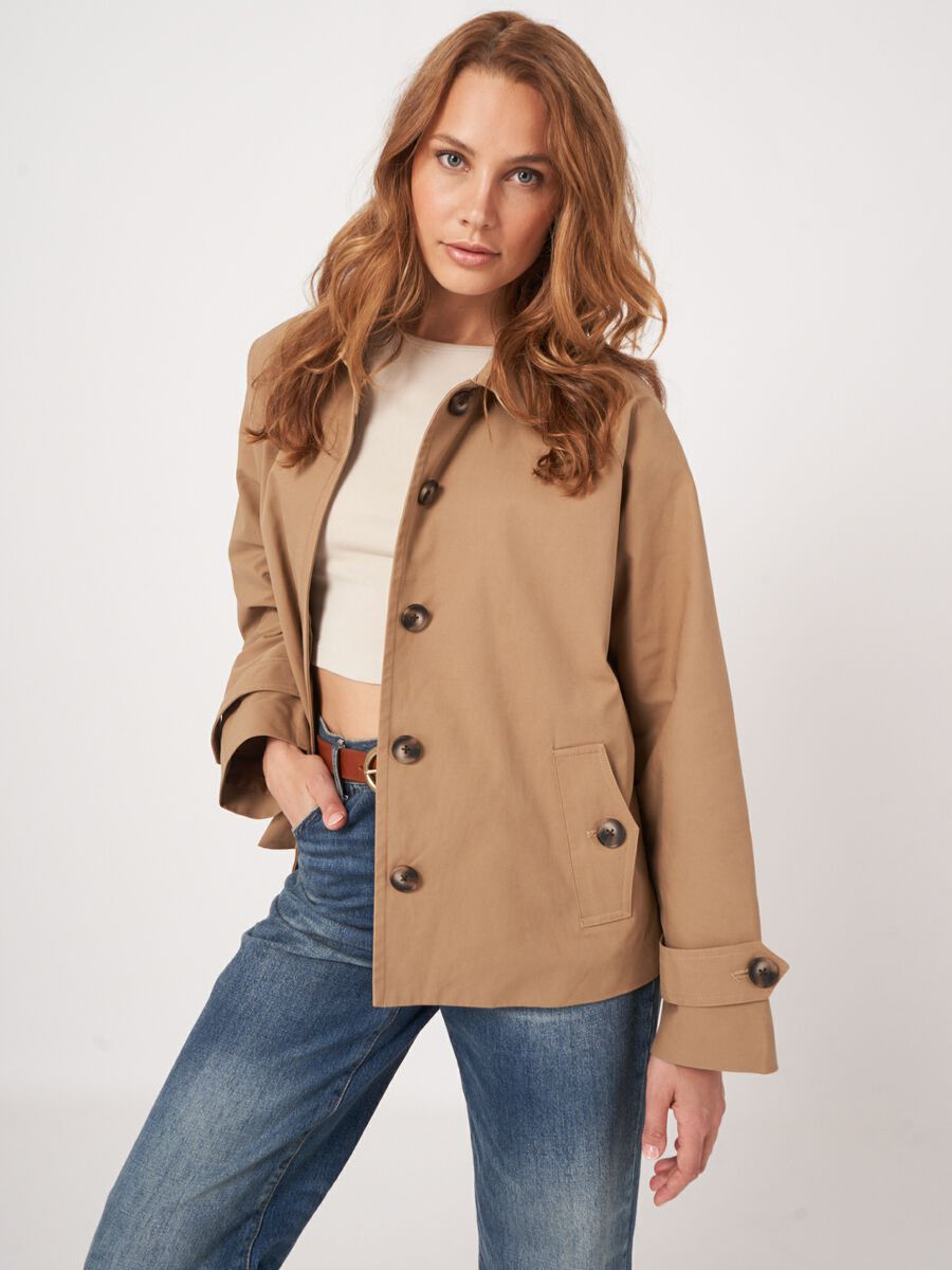 Baumwolljacke mit Knöpfen und Hemdkragen image number 8