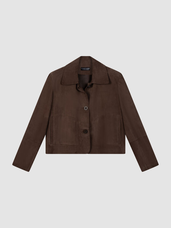 Zacht geitensu&egrave;de jack met kraag image number 0