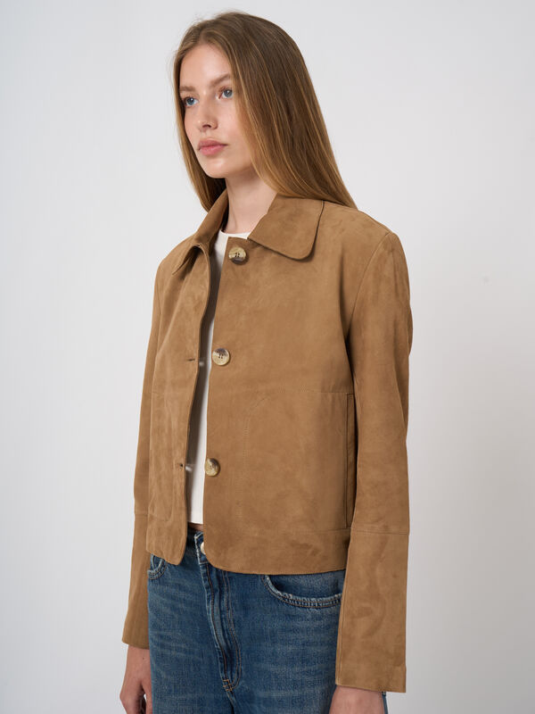 Soft Goat Suede Shirt Jacket image number 0