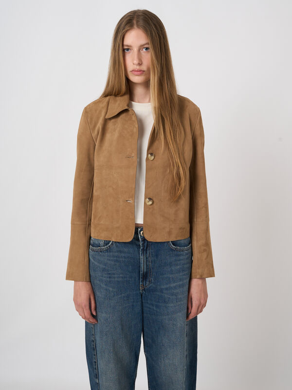 Soft Goat Suede Shirt Jacket image number 1