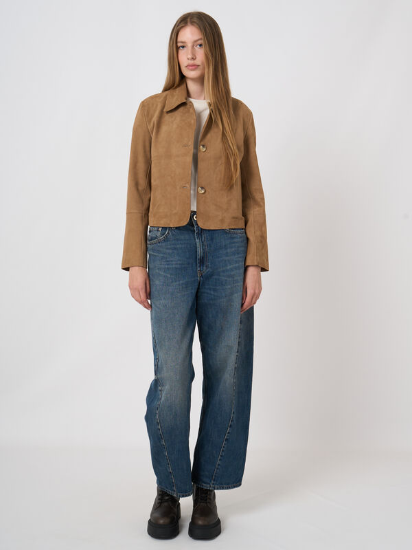 Soft Goat Suede Shirt Jacket image number 2