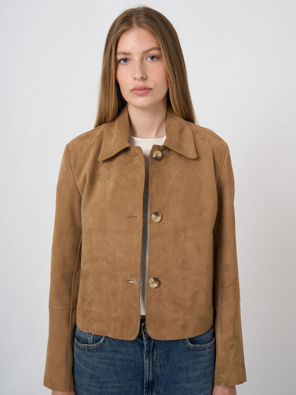 Soft Goat Suede Shirt Jacket image number 4