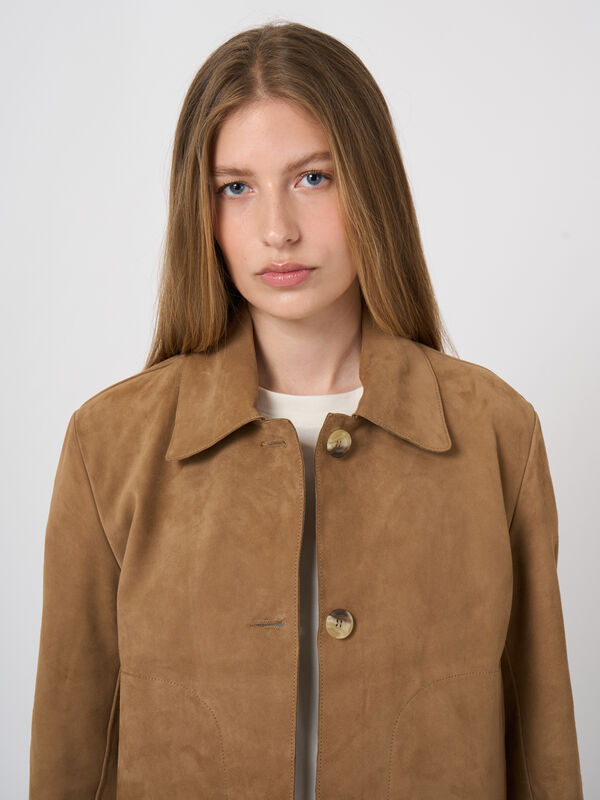 Soft Goat Suede Shirt Jacket image number 5