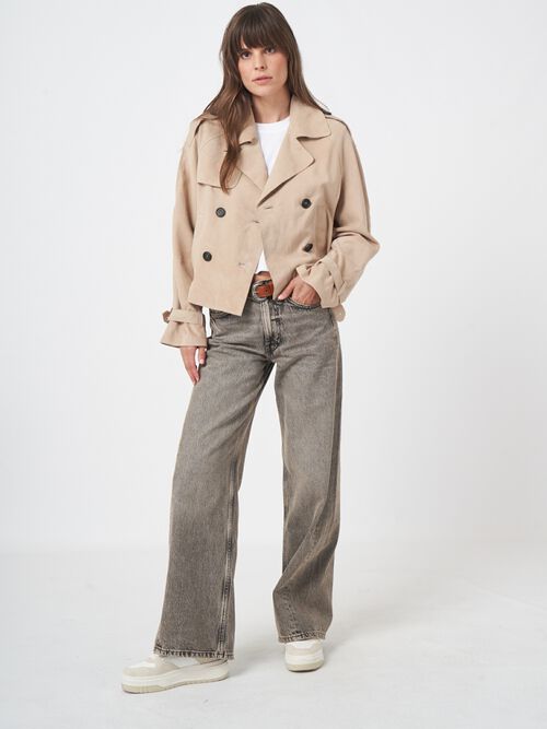 Trench court en daim