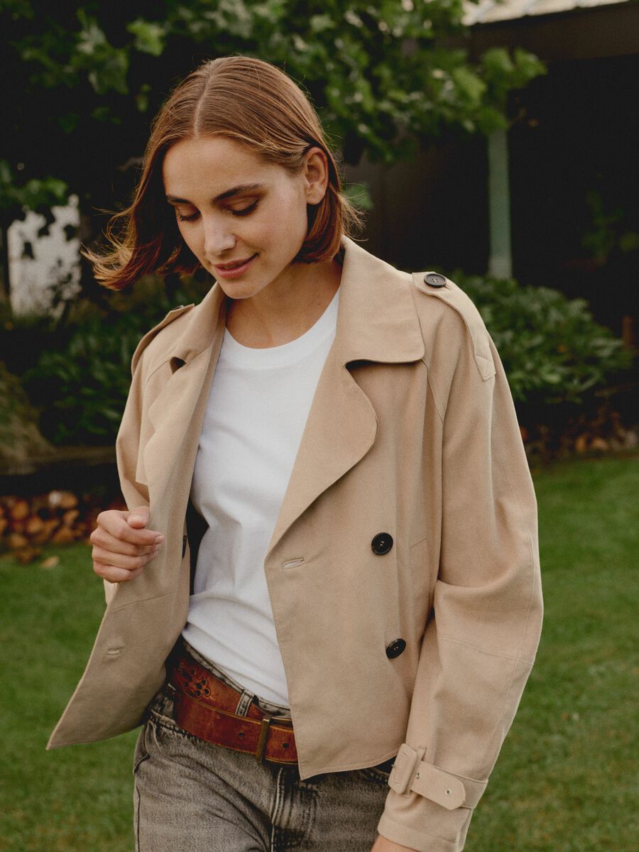 Gekürzter Trenchcoat aus Wildleder image number 5