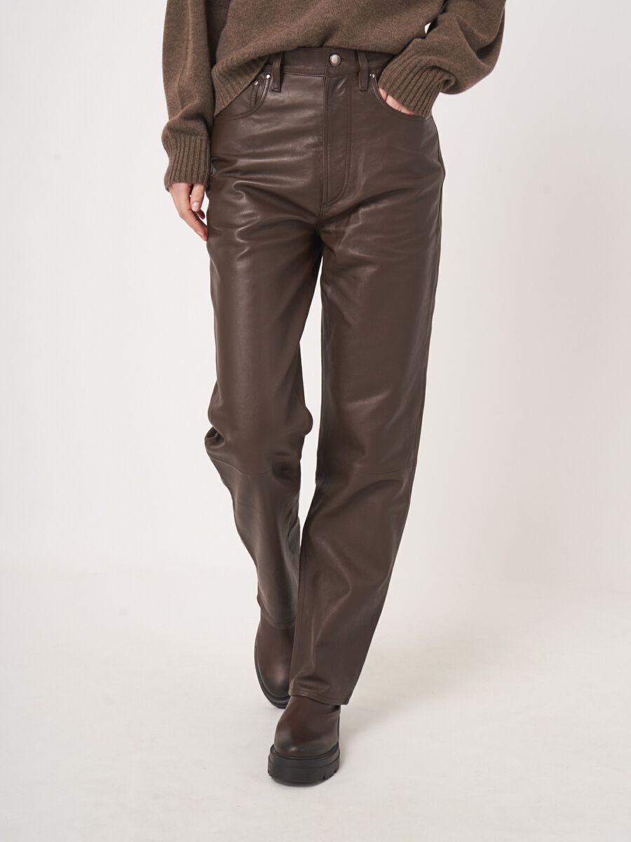 Slim fit leren damesbroek - klassiek & verfijnd image number 4