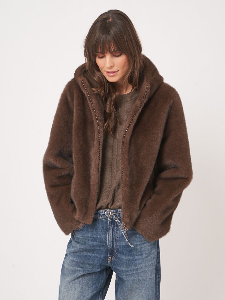 Repeat jas in faux mink - omkeerbaar & comfortabel image number 8