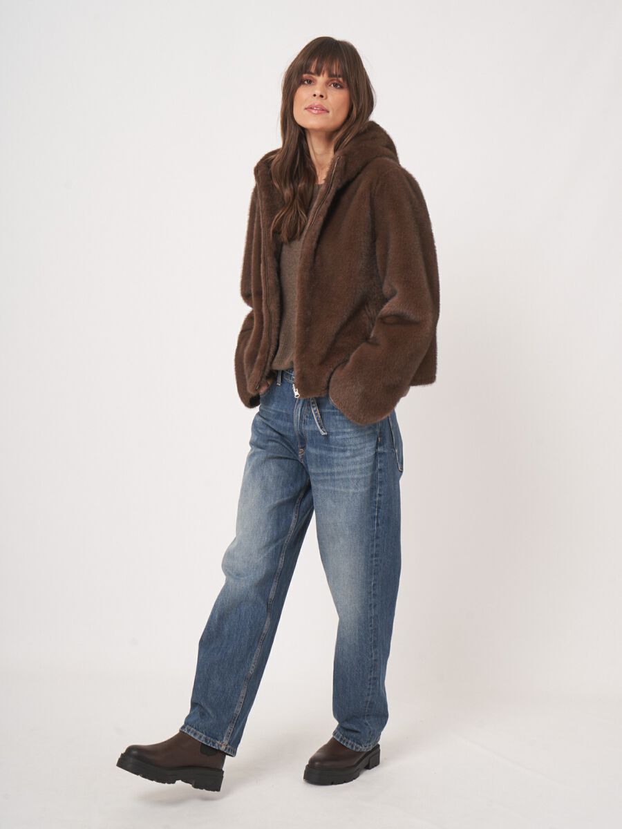 Repeat jas in faux mink - omkeerbaar & comfortabel image number 12