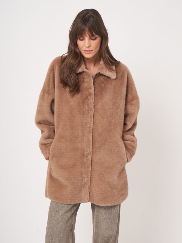 Oversize-Faux-Mink-Jacke image number 6