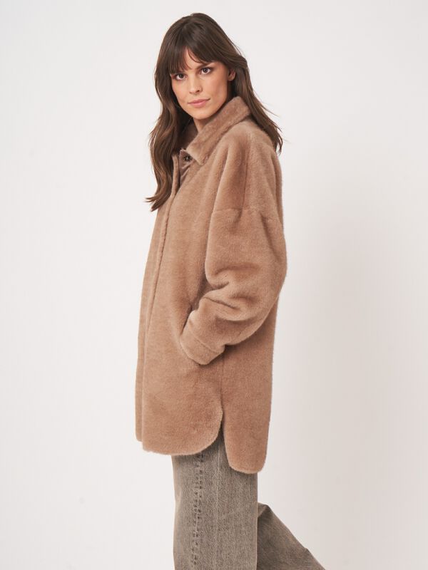 Oversize-Faux-Mink-Jacke image number 8