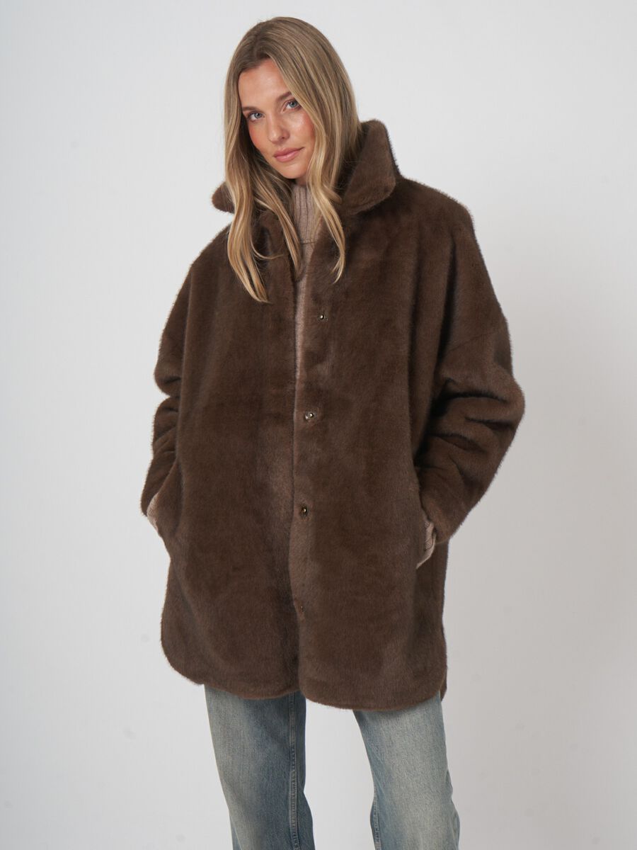 Oversized jas van faux mink - luxe en veelzijdig image number 0