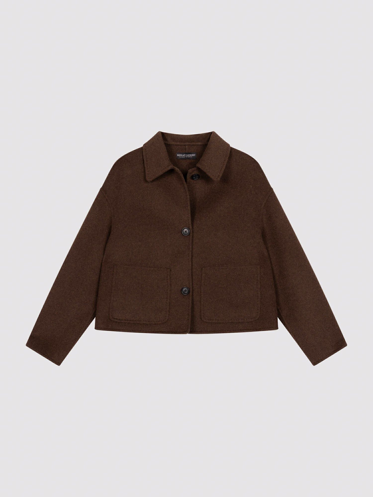 Boxy winterjas voor dames - wolmix & overhemdkraag afbeelding