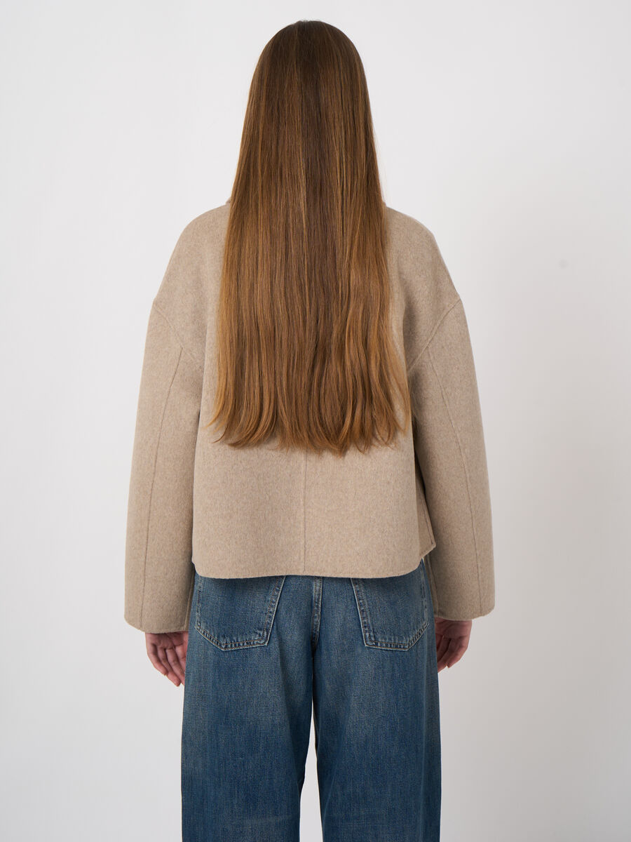 Boxy Wool-Blend Jacket with Patch Pockets image number 5