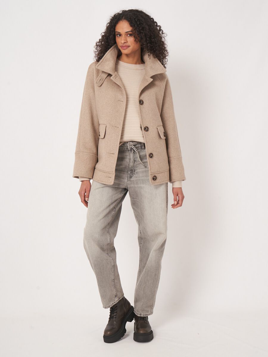 Elegante wolmix jas met zakken image number 3