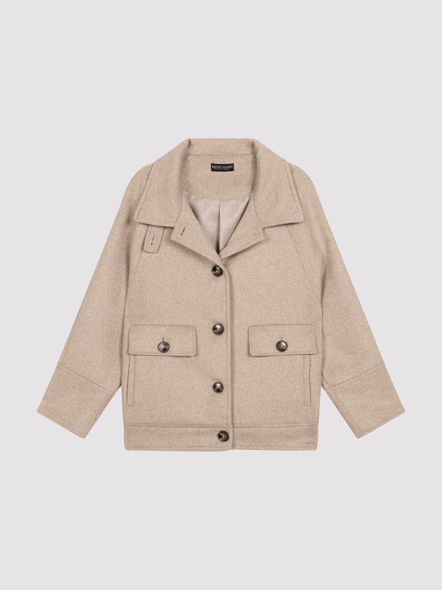 Elegante wolmix jas met zakken image number 9