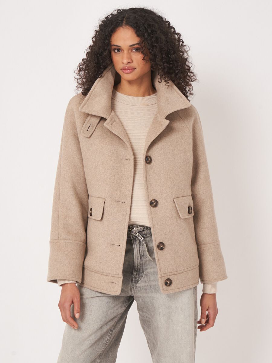 Elegante wolmix jas met zakken image number 11