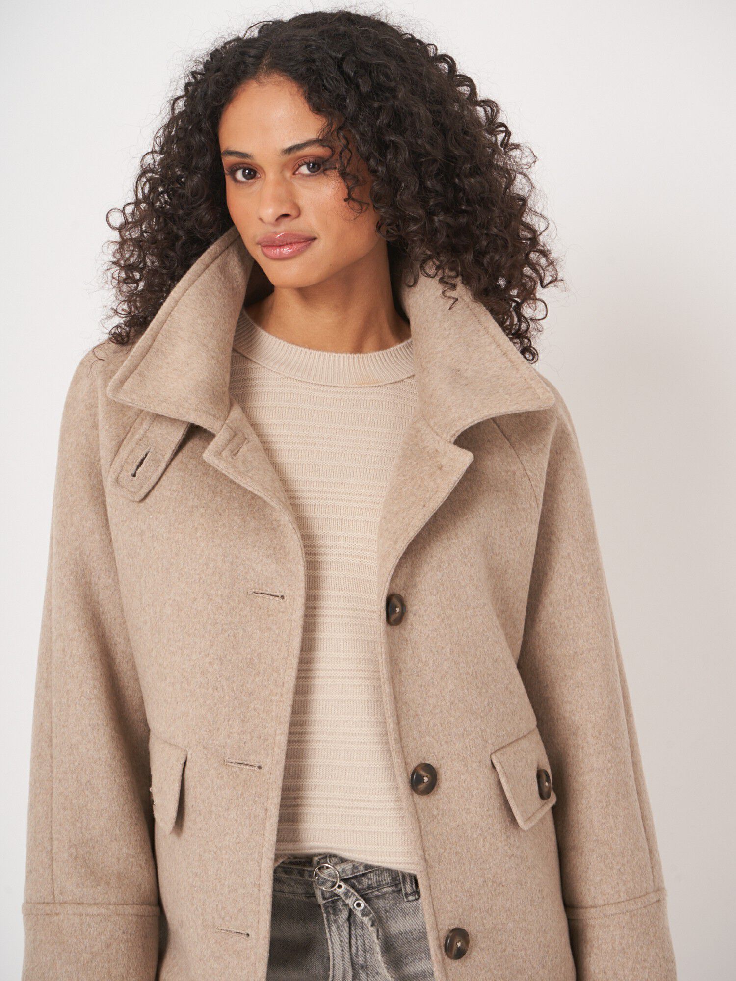 O'Neill lange gewatteerde winterjas beige