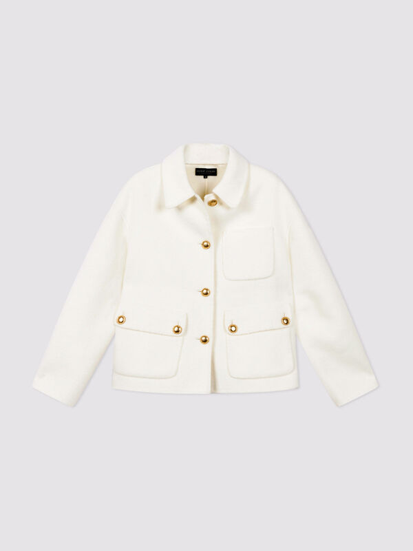 Wool Blend Coat with Shirt Collar image number 1