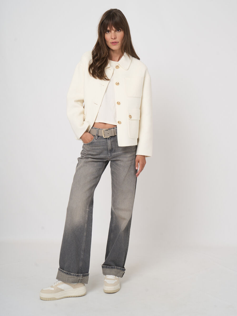 REPEAT Kurzmantel aus Wollmischung image number 6