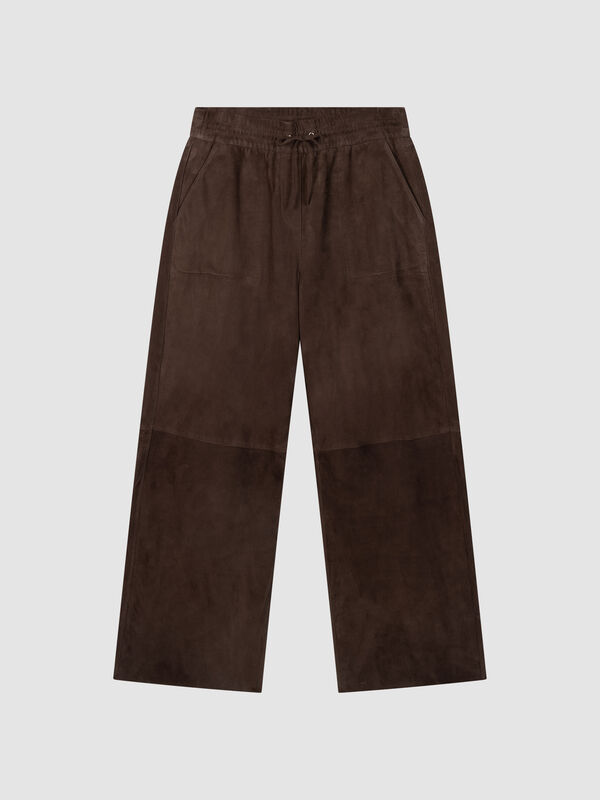 Pantalon droit en daim de ch&egrave;vre image number 1