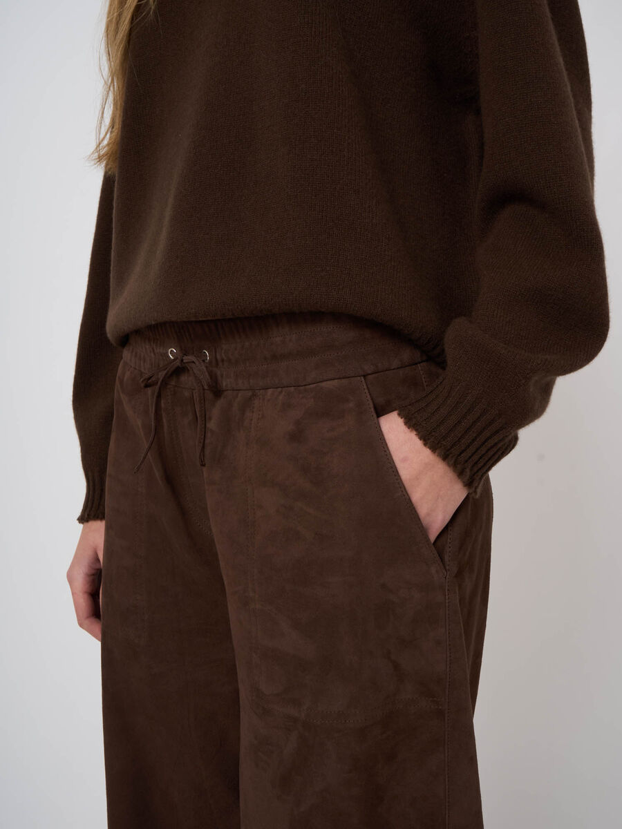 Ziegenveloursleder-Hose mit geradem Bein image number 2