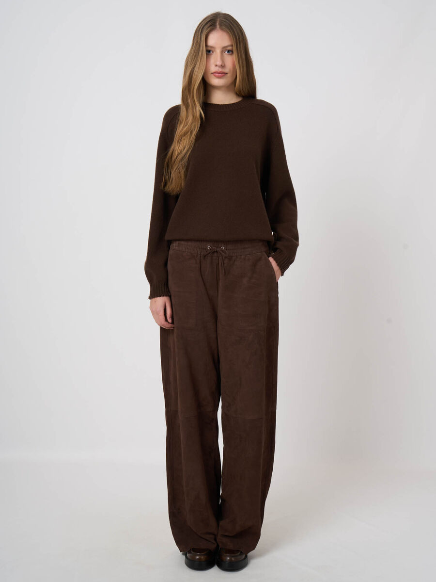 Ziegenveloursleder-Hose mit geradem Bein image number 3