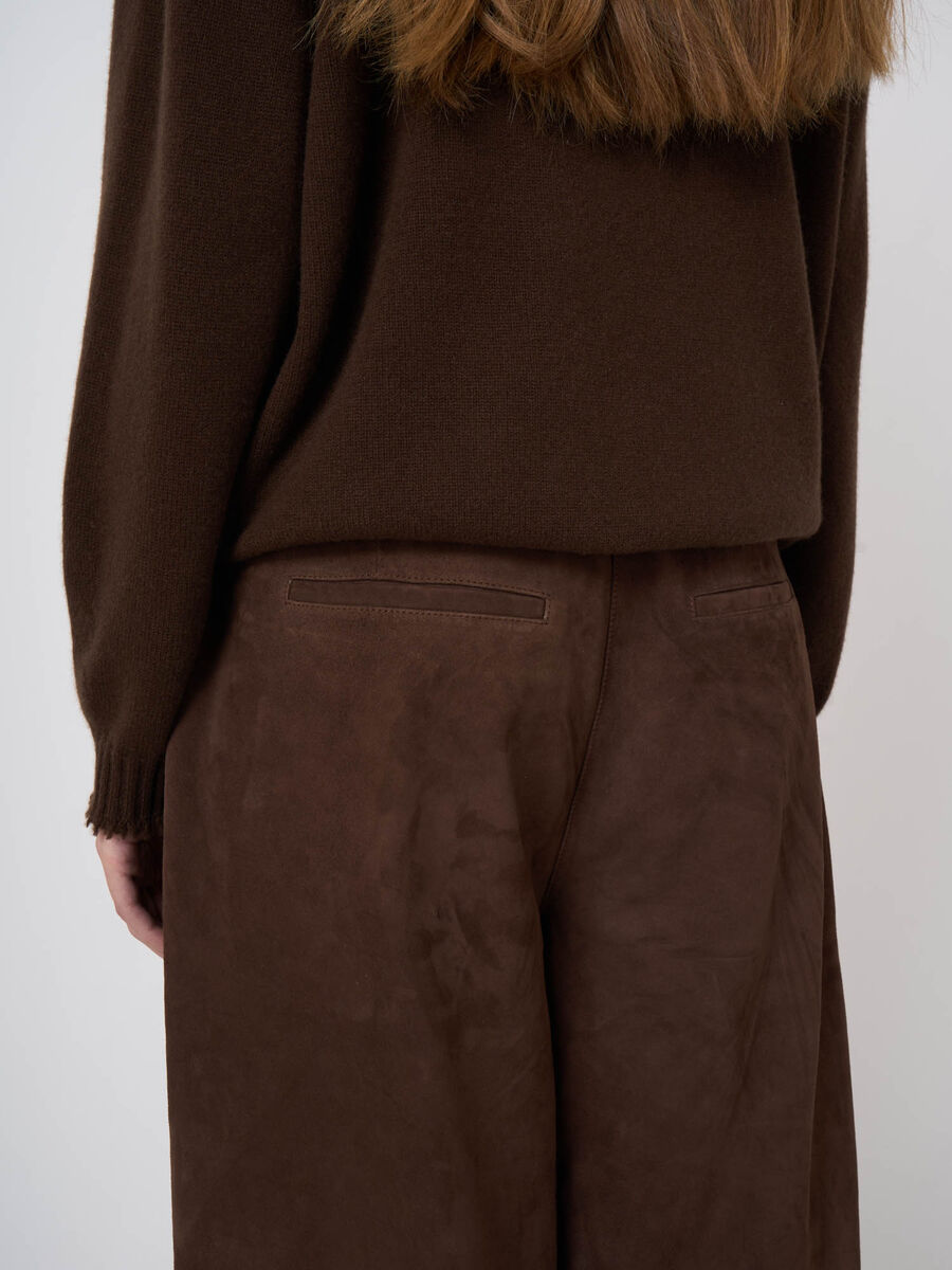 Ziegenveloursleder-Hose mit geradem Bein image number 4
