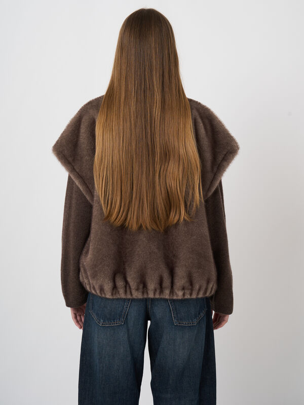 Reversible Faux-Mink Vest with Stand Collar image number 6