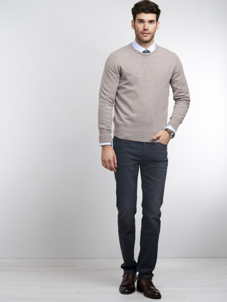 Men's cashmere round neck sweater