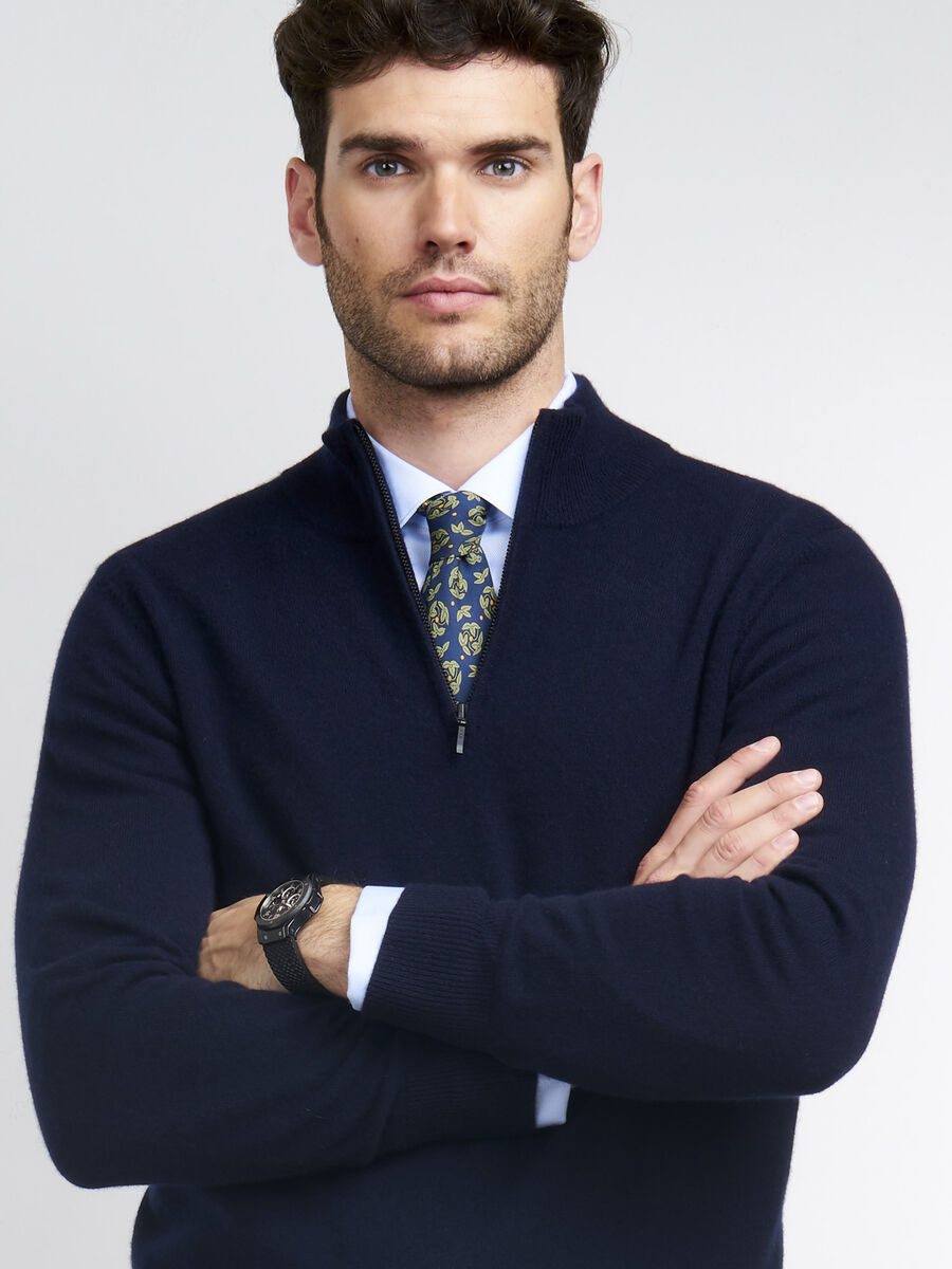 Heren-trui met opstaande kraag en rits image number 2