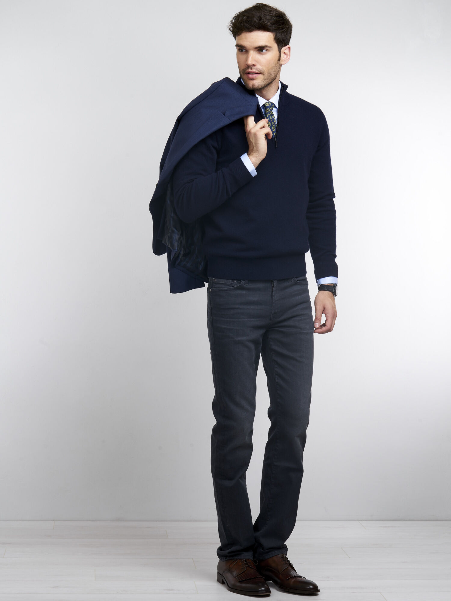 Men's Men's cashmere half-zip sweater | REPEAT cashmere