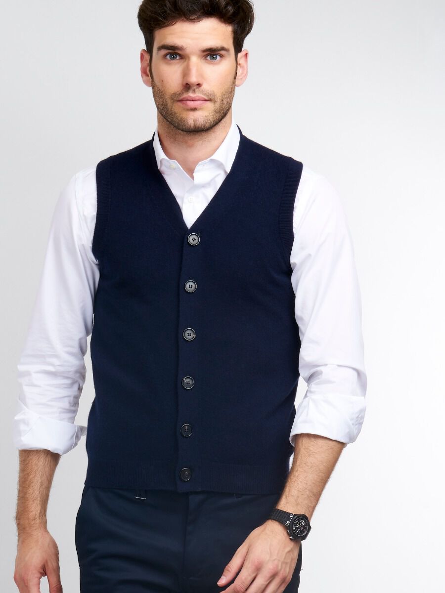 Men's Men's buttoned sweater vest REPEAT cashmere