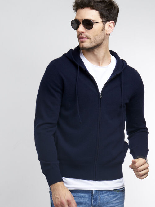 Zip-hoodie van cashmere