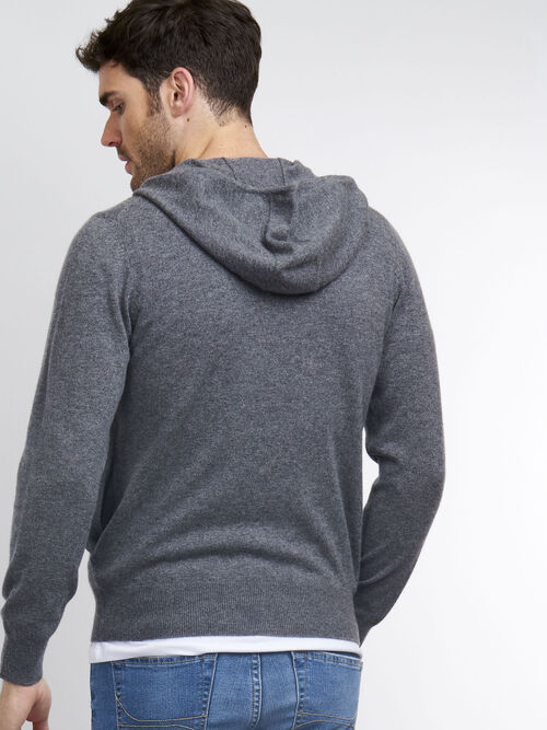 Zip-hoodie van cashmere