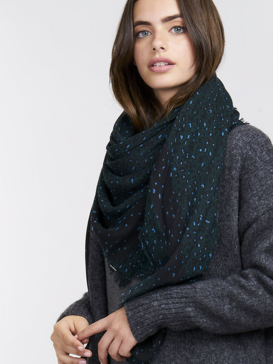 Square leopard print scarf image number 1