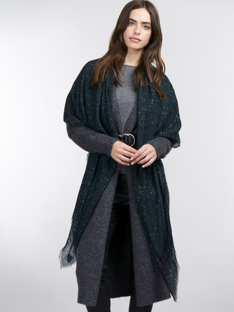 Square leopard print scarf image number 2