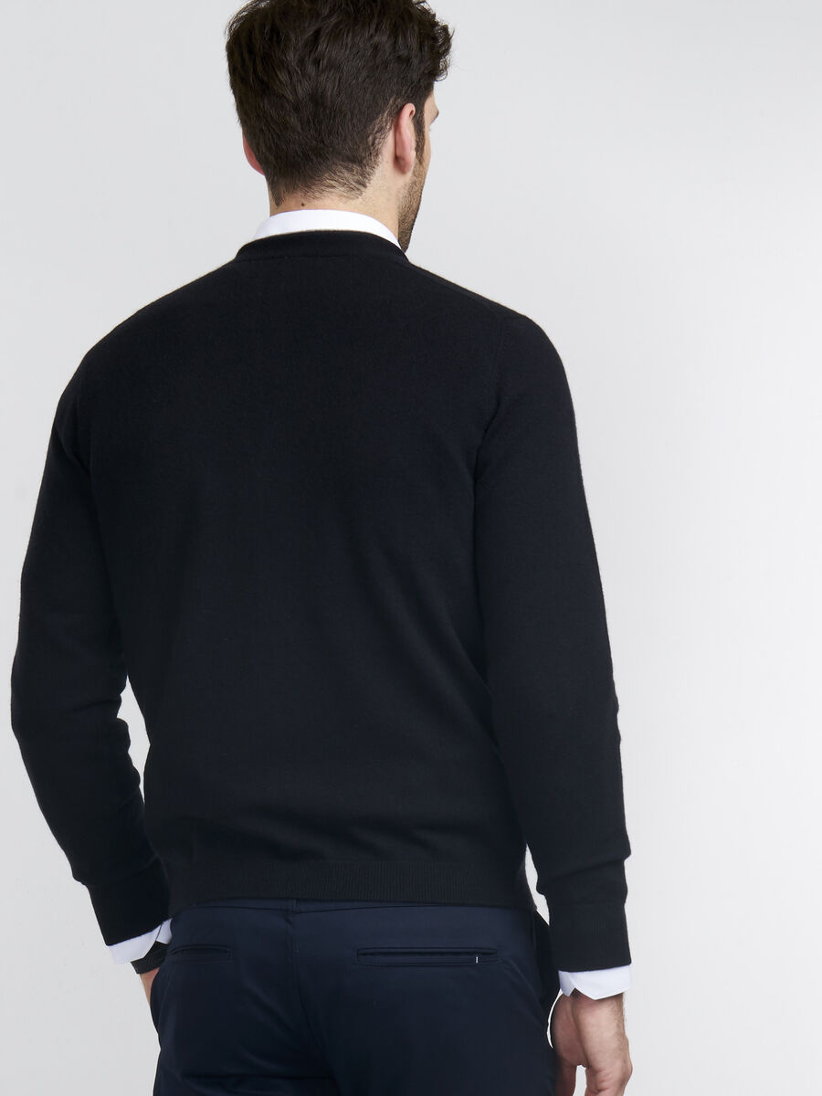 Heren-vest met V-hals van cashmere image number 1