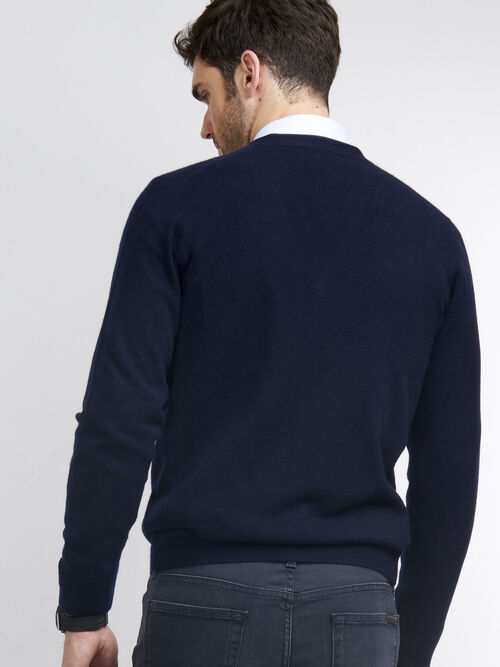 Heren-vest met V-hals van cashmere