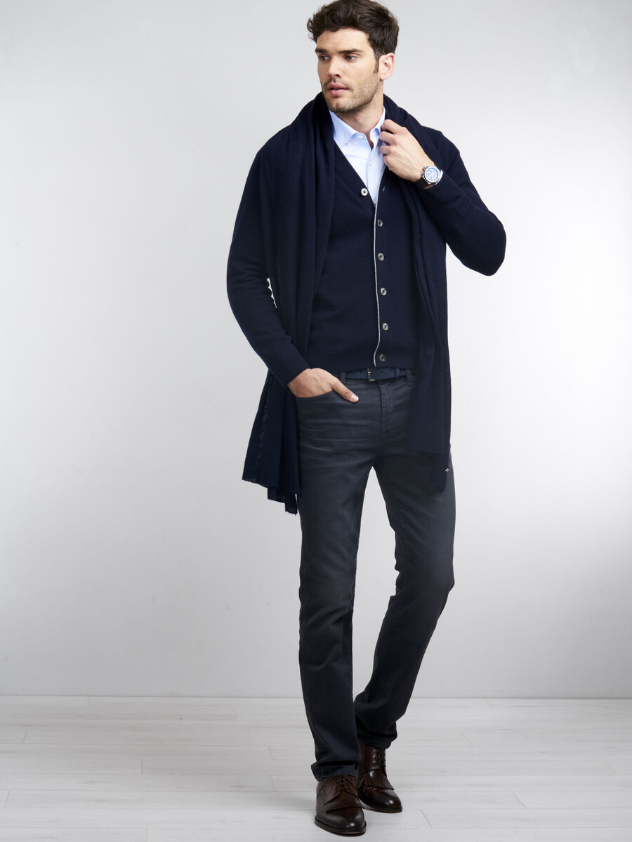 Heren-vest met V-hals van cashmere image number 3