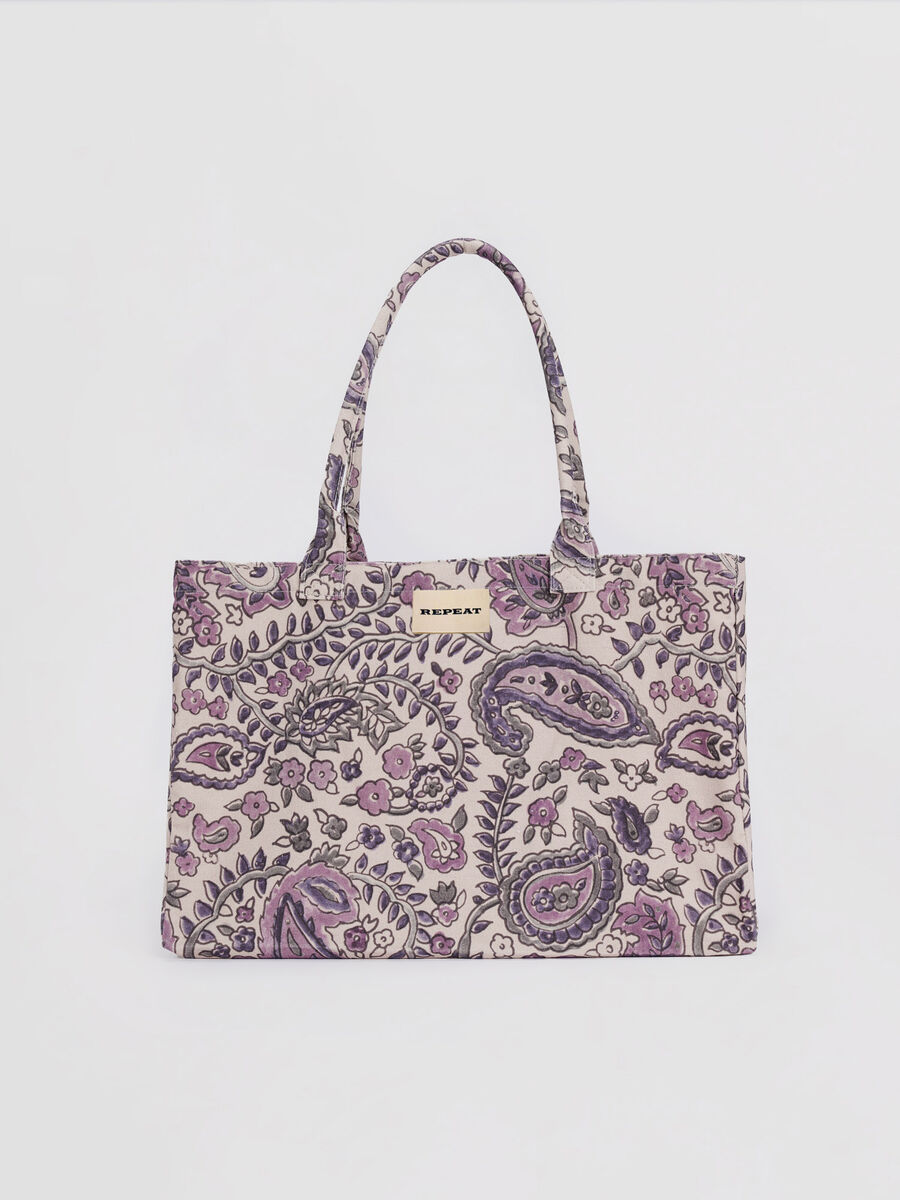 Shopping bag with paisley print image number 0