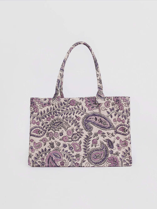 Shopping bag met paisley print