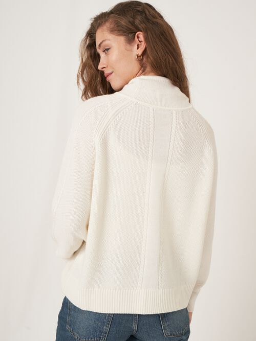 Merino wool sweater with drawstrings