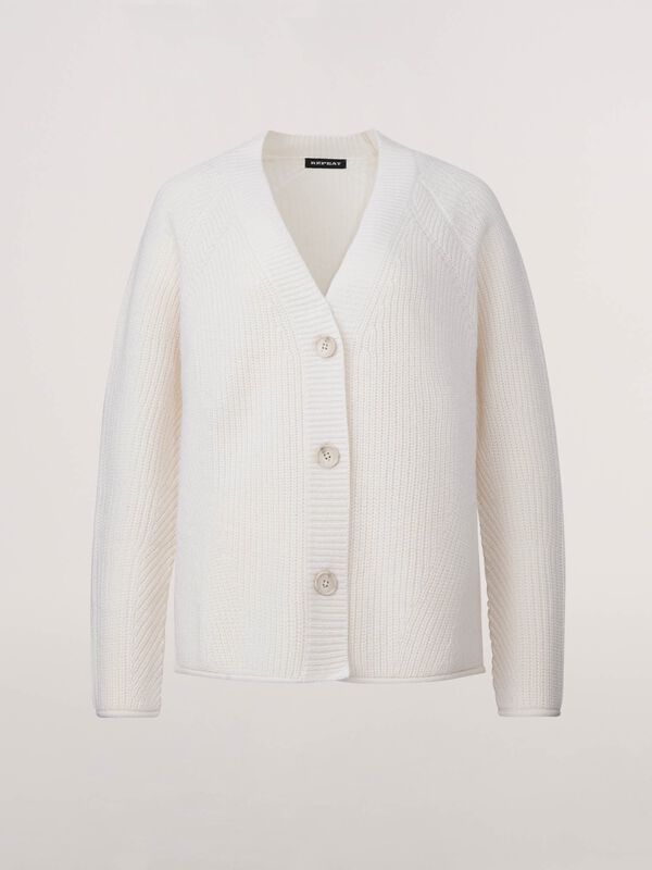 Cashmere and Merino V Neck Cardigan