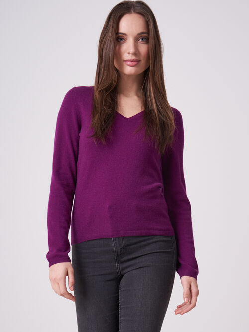 Pull col V en cachemire organique