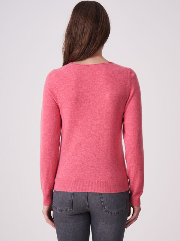 Basic fijngebreid vest met ronde hals van biologisch cashmere image number 1